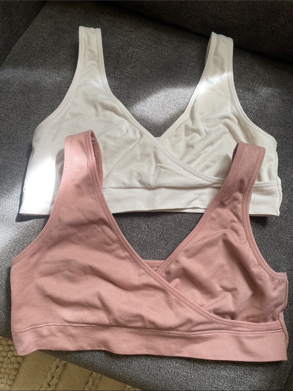Auden Nursing Bras in white and pink